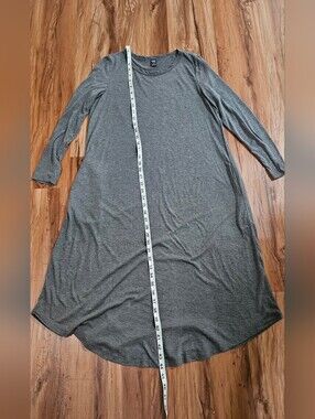 Emery Rose Size Small Classic Grey Long-Sleeve A-Line Dress
